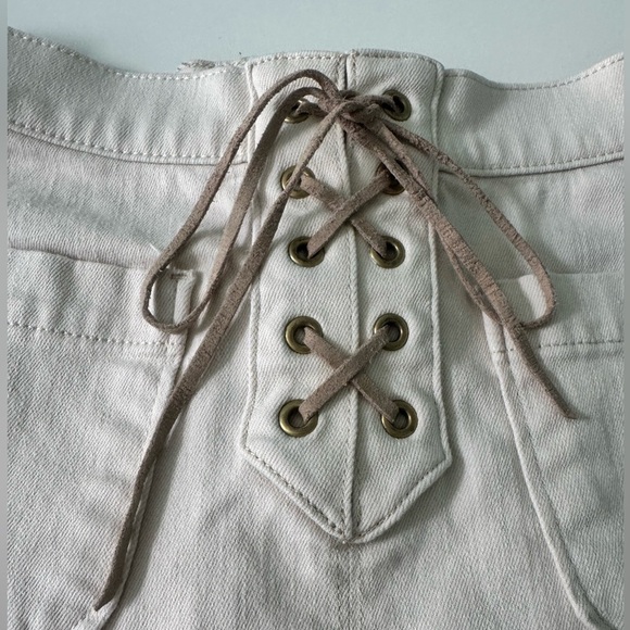 Express Denim Lace-Up Mini Skirt - Picture 3 of 8